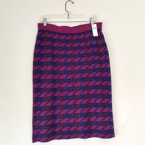 Anthropologie Patterned Sweater Pencil Midi Skirt Size XL NWT - Picture 9 of 11